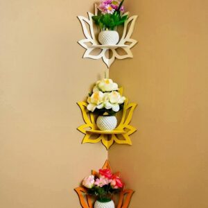 ৩টি পদ্মফুল কর্নার সেলফ ফুল সহ