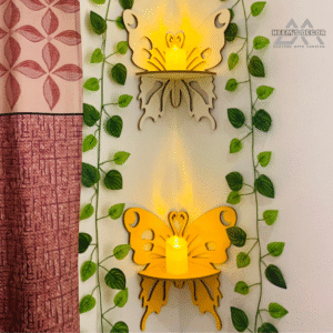 ২ টি পদ্মফুল কর্নার সেলফ সেট ক্যান্ডেল লাইট ছাড়া