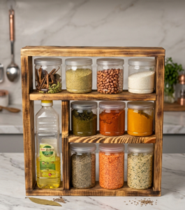 Burn Wooden Kitchen Rack (Size: 20×18”)