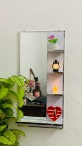 White - Luxury Mirror Shelf (Size: 20inch×40inch)